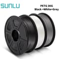 Miniatyrbild 2 av 2: SUNLU 3D Filament, PLA-material, 1,75 mm diameter, 3 rullar per förpackning,PETG-1BK-1WT-1GY