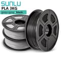 Miniatyrbild 2 av 2: SUNLU 3D Filament, PLA-material, 1,75 mm diameter, 3 rullar per förpackning,PLA-2GY-1BK