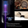 Miniatyrbild 4 av 4: Sculpfun iCube Pro Lasergravyr, Ultra-Fin 0,06 mm Fokusering, Hög Hastighet 10000 mm/min, Inbyggd Rökfilter