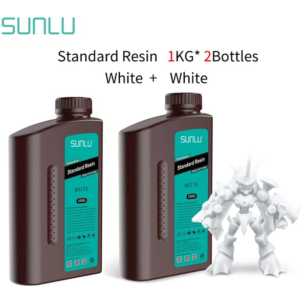 SUNLU 2KG Standardharpiks, Hög Precision, Snabb Härdningstid,2KG Vit