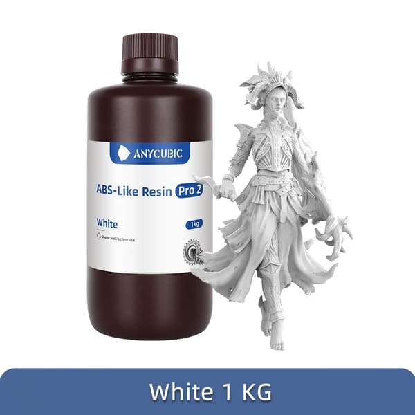3D Resin, Hurtig UV-hærdning, Høj Præcision,ABS Pro2 Hvid-5kg