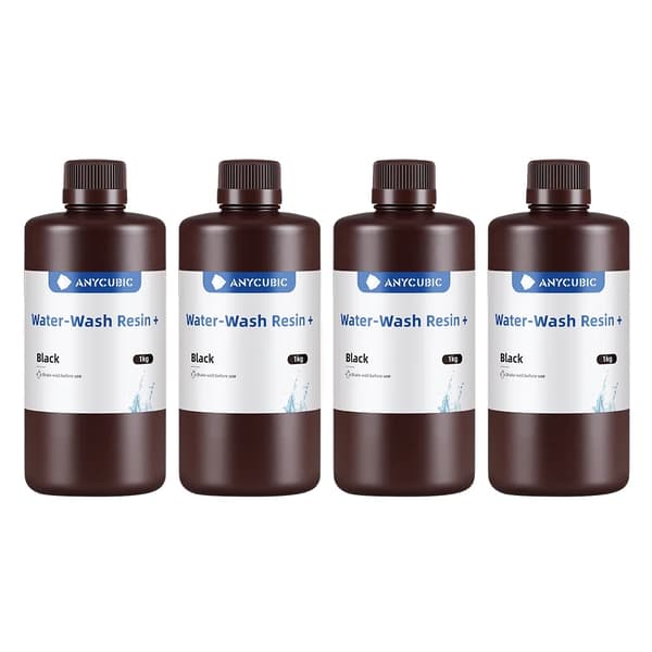 ANYCUBIC Vesi-pesun hartsia, Kirkas 2 KG, Yhteensopiva LCD-tulostimien kanssa,Musta 4 KG