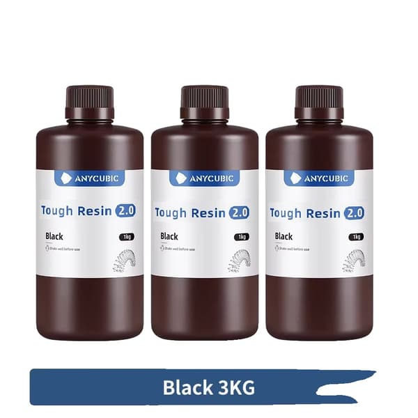 3D-skrivarharts, 405nm-kompatibilitet, vattenlösligt ECO-harts,Tuff 2.0 Svart 3 KG