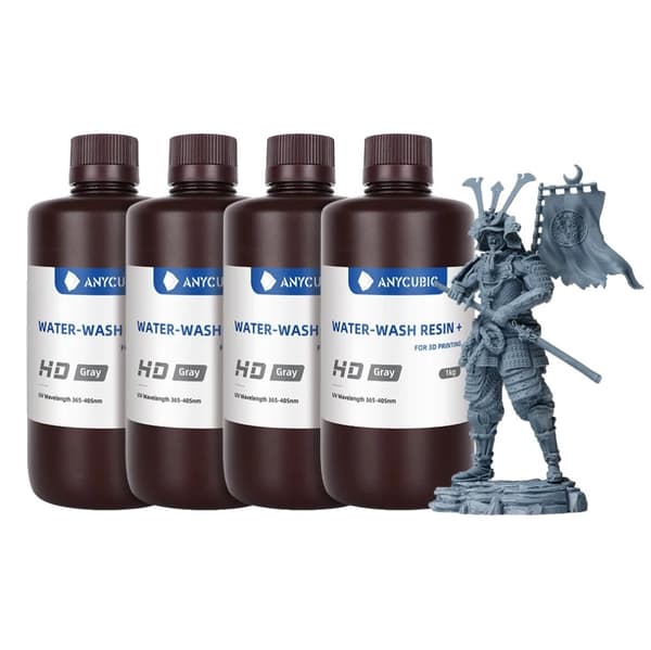 3D Printer Resin, Høj Præcision, 405nm UV Teknologi,4kgVand HD Grå