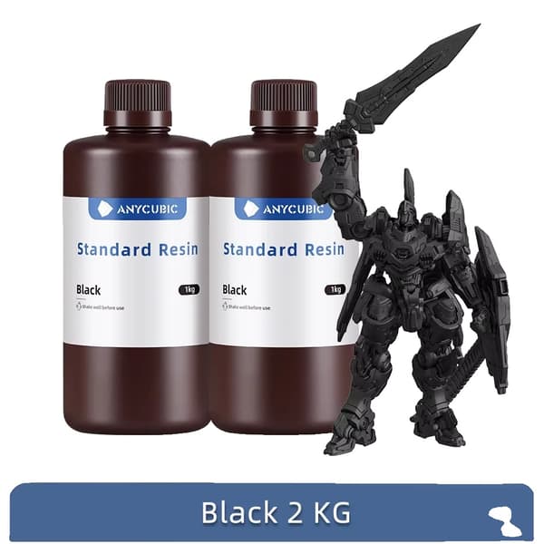 ANYCUBIC UV Resin, Høj Præcision, Hurtig Hærdning, Holdbar Kvalitet,2kg Sort