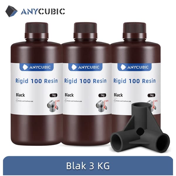 Anycubic Rigid 100 resin, 100°C temperaturbeständighet, hög precision för LCD/DLP-skrivare,3kg Svart