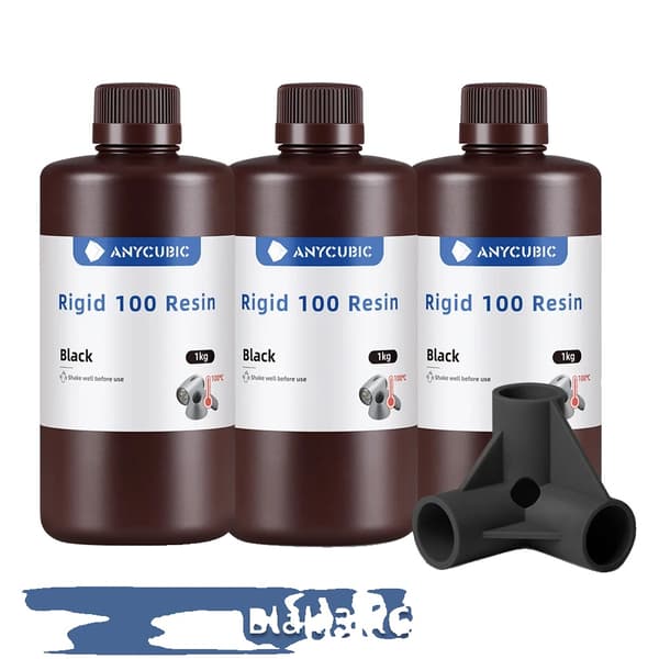 Anycubic Rigid 100 resin, 100°C temperaturbeständighet, hög precision för LCD/DLP-skrivare,3kg Svart