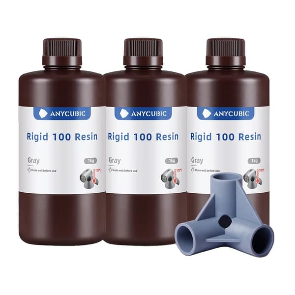Anycubic Rigid 100 -harts, 100 °C lämpötilankestävyys, korkea tarkkuus LCD/DLP-tulostimille,3kg Harmaa