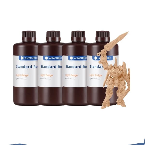ANYCUBIC 4KG UV-harts, härdningsvåglängd 405 nm, hög viskositet 552 mpa.s,4kg Beige