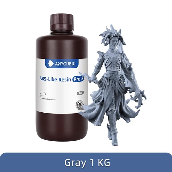 3D Resin, Hurtig UV-hærdning, Høj Præcision,ABS Pro2 Grå-5kg