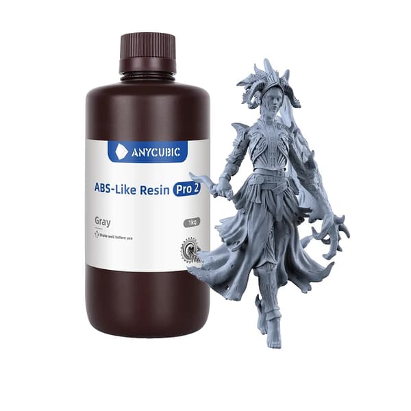 3D Resin, Hurtig UV-hærdning, Høj Præcision,ABS Pro2 Grå-5kg