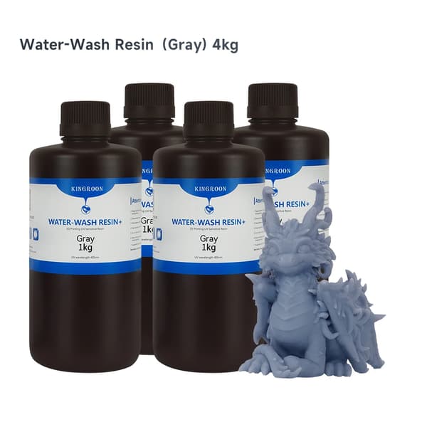 Vattenlöslig resin, låg luktformel, hög böjstyrka,4 kg grått vattentvätt