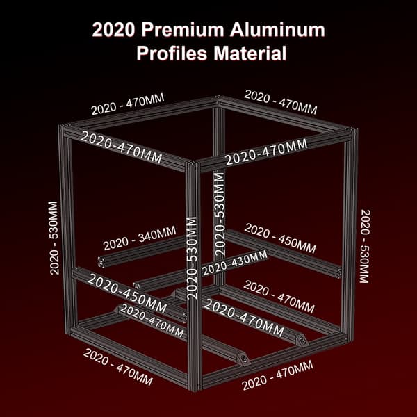 Voron 2.4 Ekstruderingsrammesæt, Højstyrke Aluminium, Glat Samling, Alsidige Anvendelser