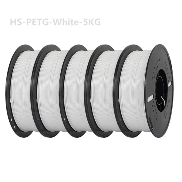 PETG Filament, Højhastighedsudskrivning, God sejhed, 5kg Hvid