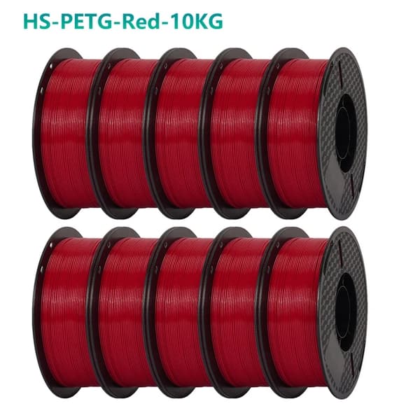 PETG Filament, Højhastighedsudskrivning, God sejhed, 10kg Rød
