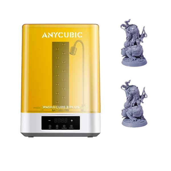 Anycubic Wash & Cure 3 Plus, Forbedret Vaskekapacitet, Flexicure Gooseneck Lys,Vask-Cure 3 Plus