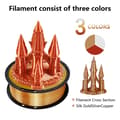 Miniatyrbild 2 av 2: 3D-silke-PLA-filament, trefärgat, 1kg175mm spoletråd, Guld Silver Koppar
