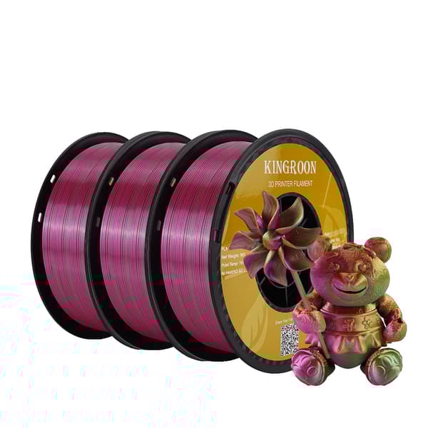 3D-skrivartråd, Tricolor Silk-material, Spole utan bubblor, Koppar-Grön-Röd