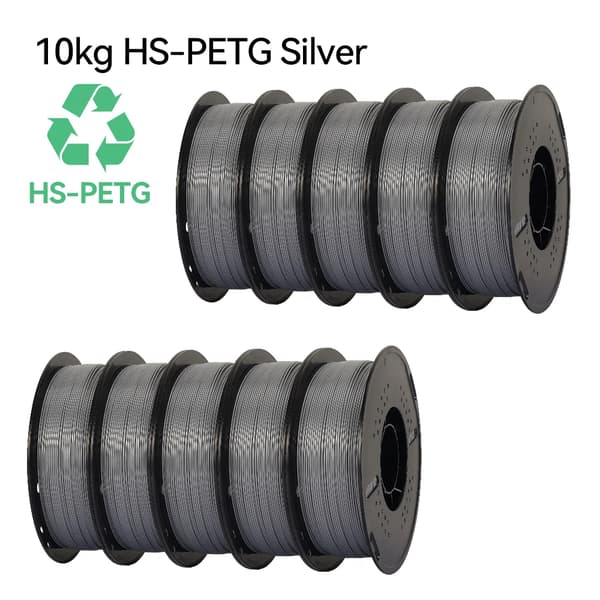 PETG filamentti, korkeanopeustulostus, ei kuplia kiekossa, 10kg HS-PETG hopea