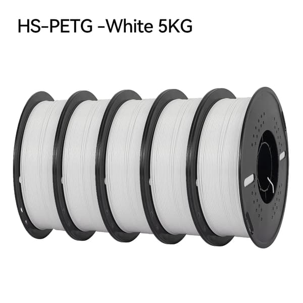 PETG Filament, Hög hastighet utskrift, Spole utan bubblor, 5kg HS-PETG vit