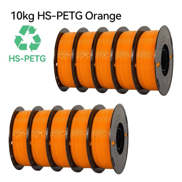 PETG Filament, Hög hastighet utskrift, Spole utan bubblor, 10kg HS-PETG Orange