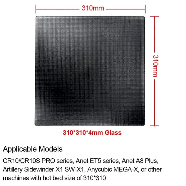 3D Printer Platform, Ultrabase Varmebed, Byggeoverflade Glasplade, Med varmeplade 12V, 310 glas