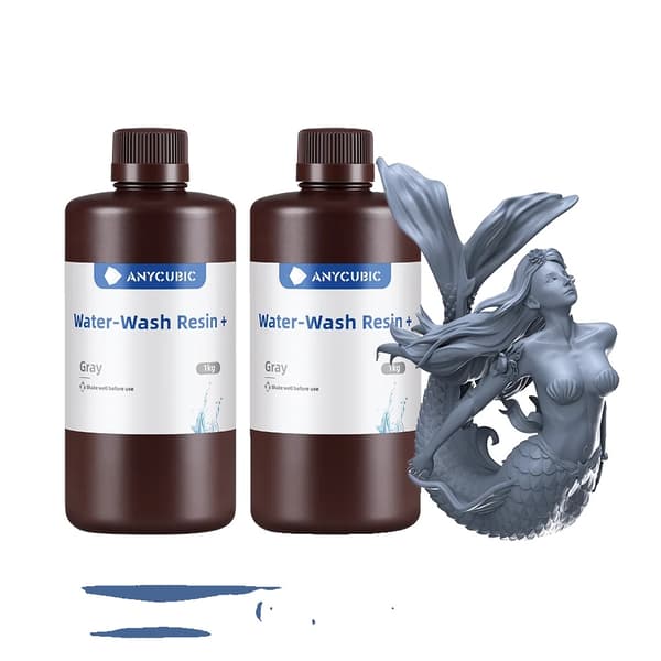 LCD 3D Printer Resin, Vandopløselig, 405nm Kompatibilitet, Grå 2kg