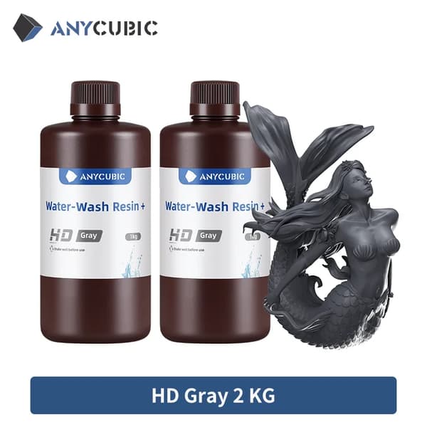 Vatten Tvätt Resin, Hög Precision, Låg Lukt, 2kg HD Grå