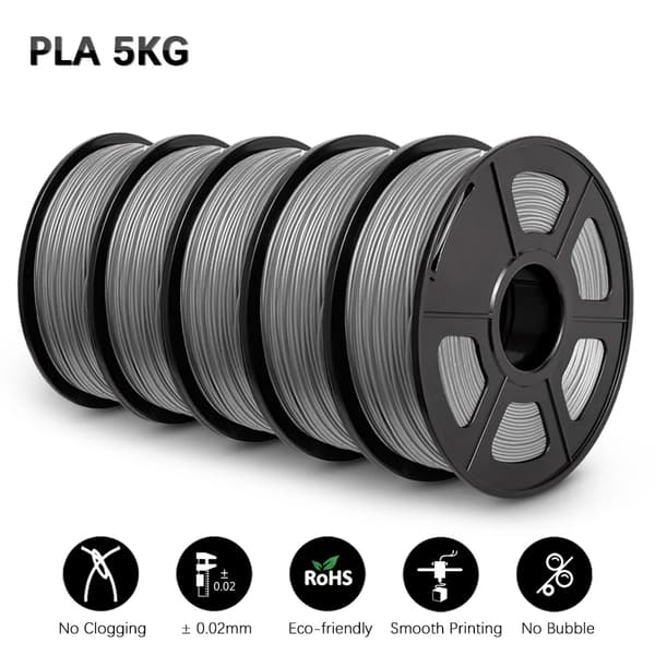 PLA 3D-skrivartråd, miljövänlig, hög hållfasthet, mångsidig användning,PLA Grå