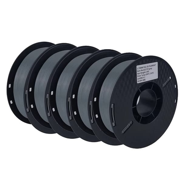 PLA Filament 1.75mm, Høj sejhed, 5KG Pakke,5KG Grå