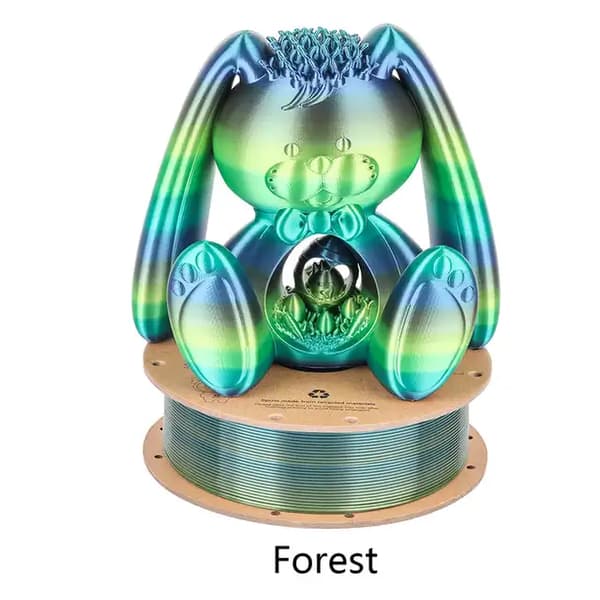3D Print Filament, Regnbuefarver, 1kg Spole, Rainbow-Forest
