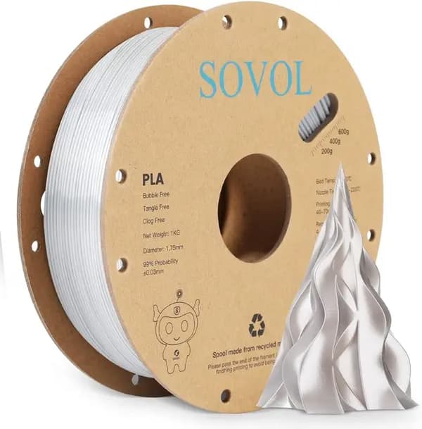 3D-utskriftsfilament, Regnbågsfärger, 1kg Spole, Silver