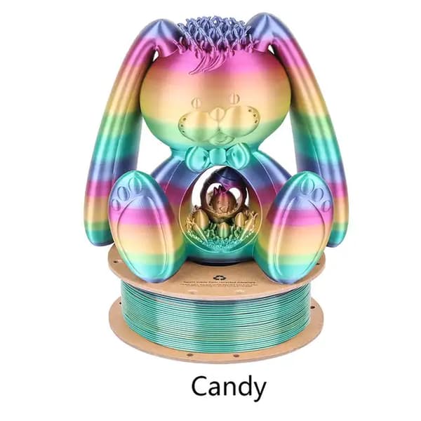 3D-utskriftsfilament, Regnbågsfärger, 1kg Spole, Regnbågs-Godis