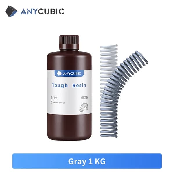 3D-skrivarharts, flexibelt material, hög seghet, 1kg Grå