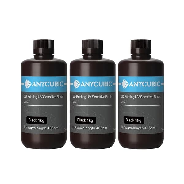 3D Printer Resin, 405nm Kompatibilitet, Vandopløselig ECO Resin, UV Sort 3 KG