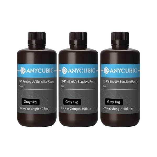 3D Printer Resin, 405nm Kompatibilitet, Vandopløselig ECO Resin, UV Grå 3 KG
