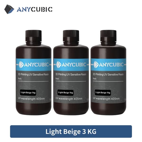 3D Printer Resin, 405nm Kompatibilitet, Vandopløselig ECO Resin, UV Lys Beige 3 KG