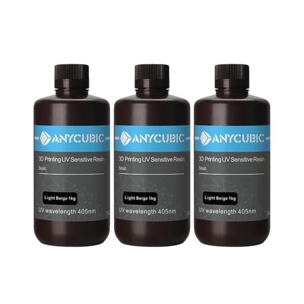 3D Printer Resin, 405nm Kompatibilitet, Vandopløselig ECO Resin, UV Lys Beige 3 KG
