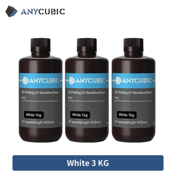 3D-tulostinhartsi, 405nm-yhteensopivuus, vesipestävä ECO-hartsi, UV White 3 KG