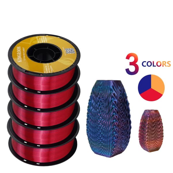 3D Printer Filament, Høj Kvalitet, Flere Farver, 5KG Tricolor Silk B