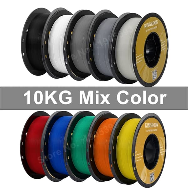 3D Printer Filament, Blandede Farvevalg, Høj Kvalitet PETG Plastik, 10kg Mix PETG