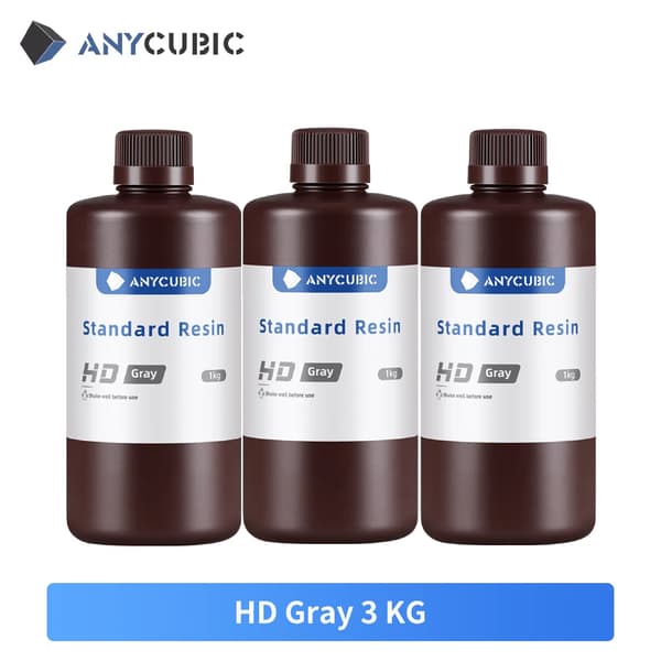 3D-utskriftsharts, hög precision, snabb härdning, 3KG,UV HD Grå 3 KG