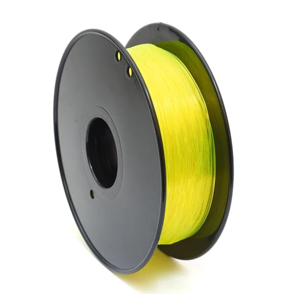 3D Printer Filament, Fleksibelt TPU Materiale, 175mm Diameter, Transparent Gul