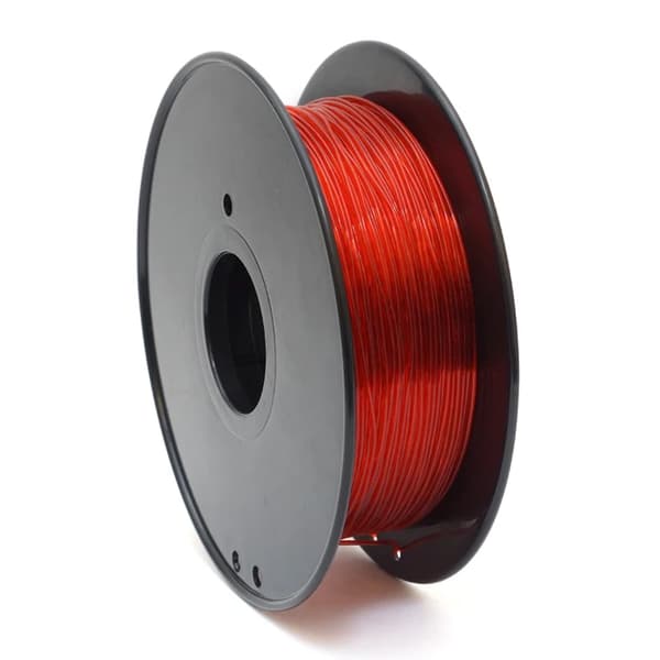 3D Printer Filament, Fleksibelt TPU Materiale, 175mm Diameter, Transparent Rød