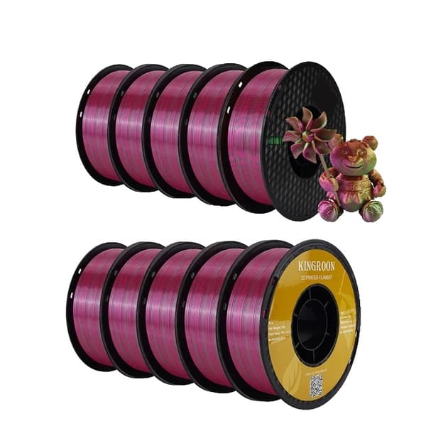 3D-skrivartråd, Tricolor Silk-material, Spole utan bubblor, 10KG Färg D
