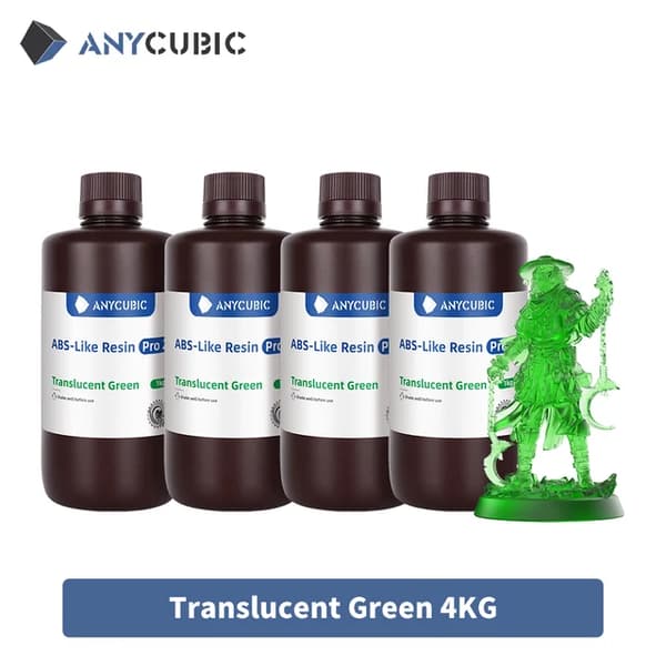3D-skrivare, UV-harts kompatibilitet, snabbhärdande teknologi, Tran-Green 4 KG