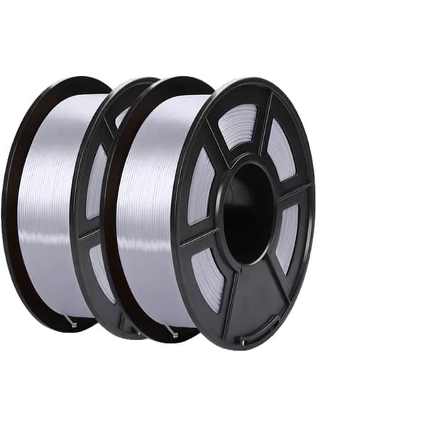 PLA Silke Filament, 2KG Vægt, Højglans Finish, Sølv SILK 2 stk