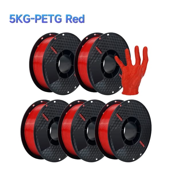 3D-skrivartråd, 5KG PETG-plast, svart vit färg, Röd