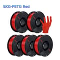 Miniatyrbillede 2 af 2: 3D Printer Filament, 5KG PETG Plastik, Sort Hvid Farve, Rød