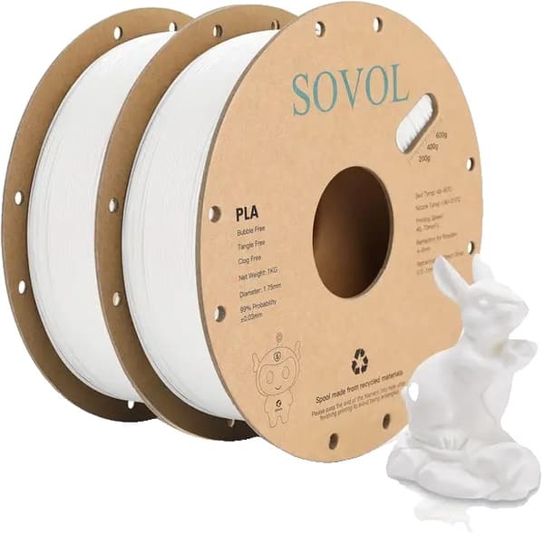 3D-printerfilament, stramhed af ledninger, dimensionel nøjagtighed, 2kg Hvid